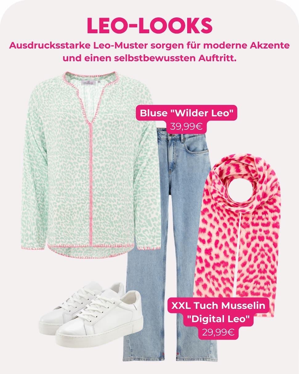 an image of a woman wearing a leopard print jacket and jeans