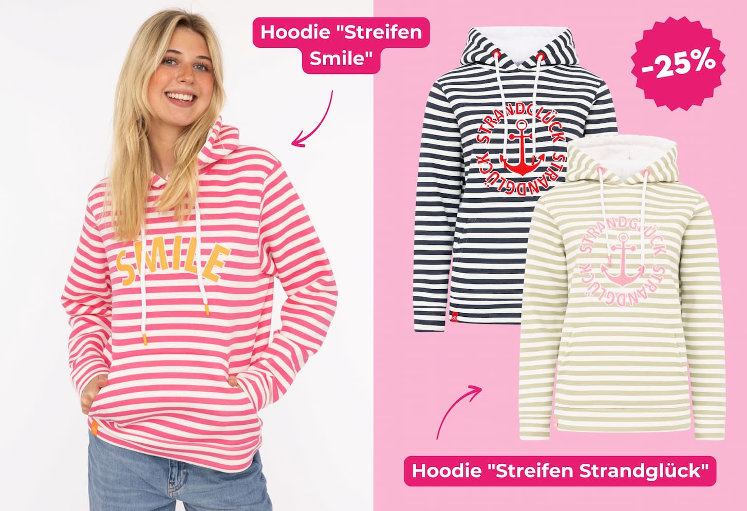 Streifen-Hoodies im Sale