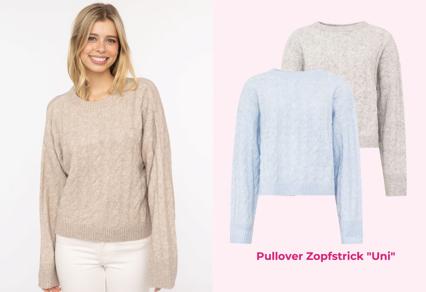 Pullover Zopfstrick "Uni"