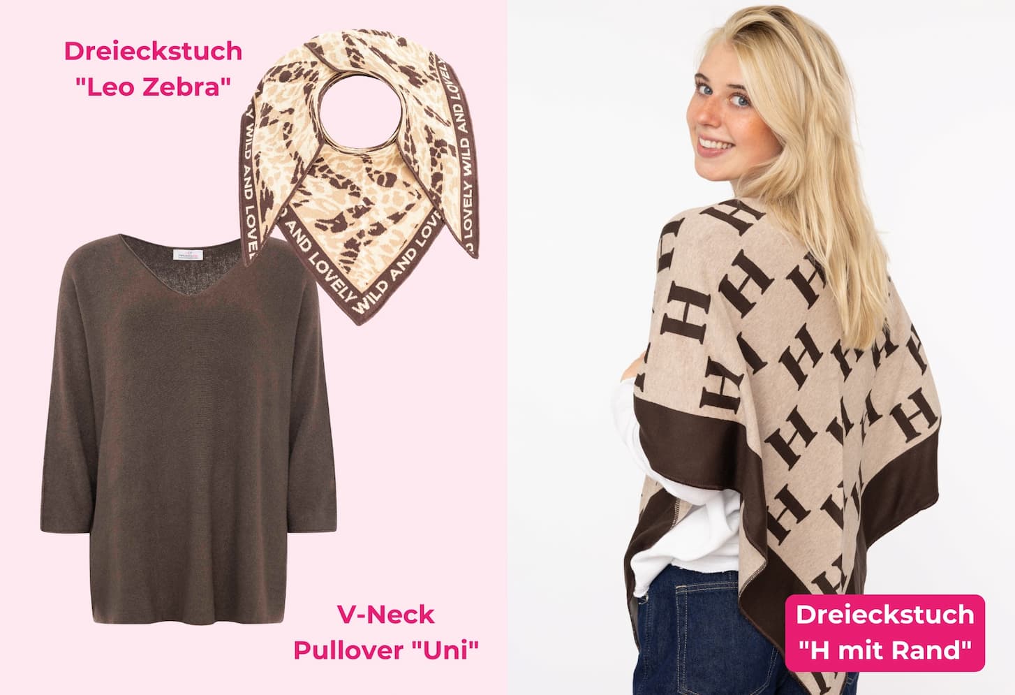 Dreieckstücher in der Trendfarbe Chocolate Brown