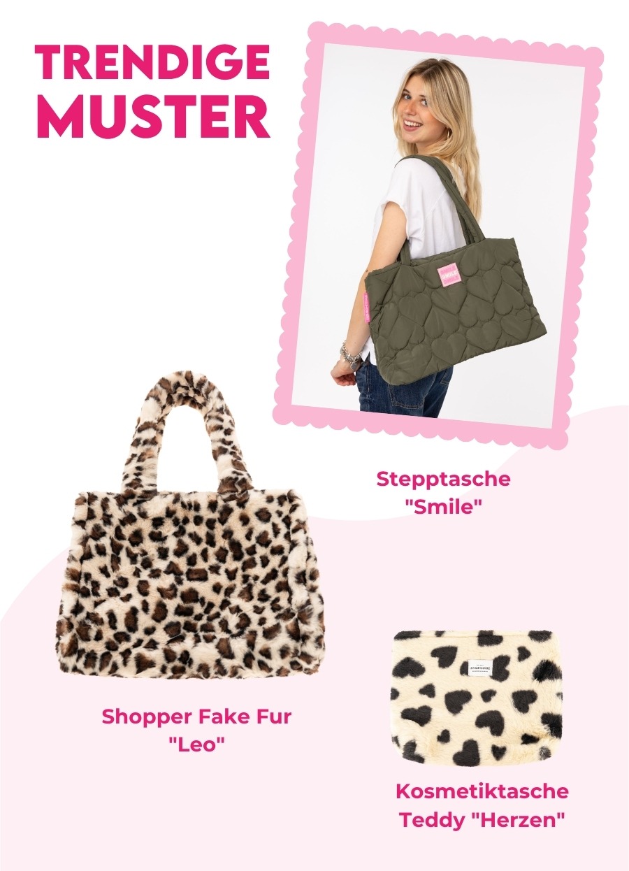 Trendig gemusterte Taschen