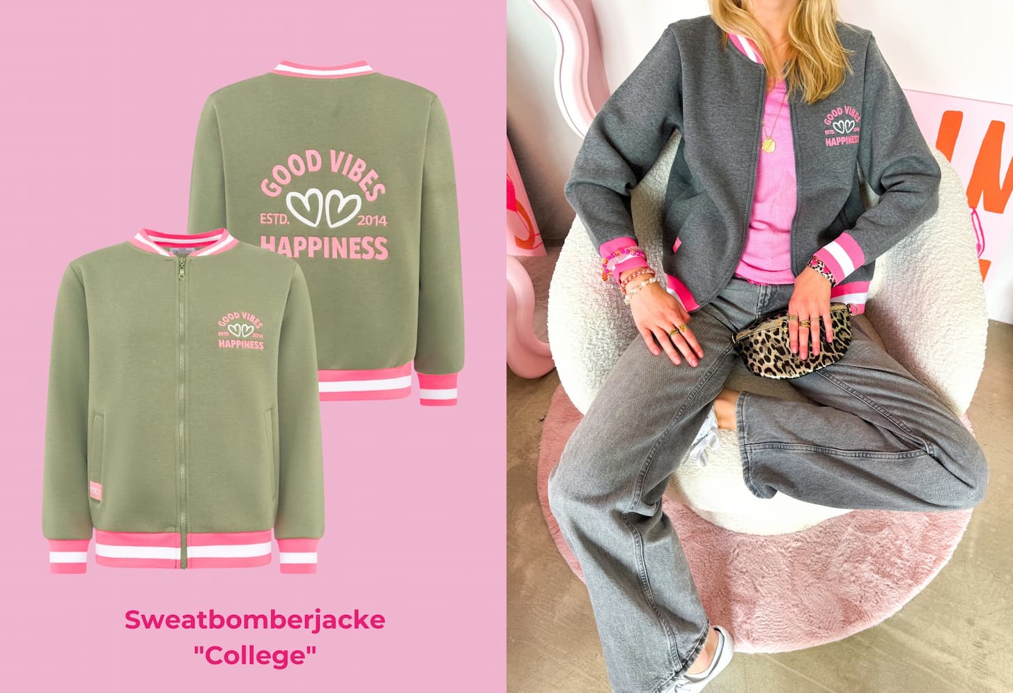 Sweatbomberjacke "College"