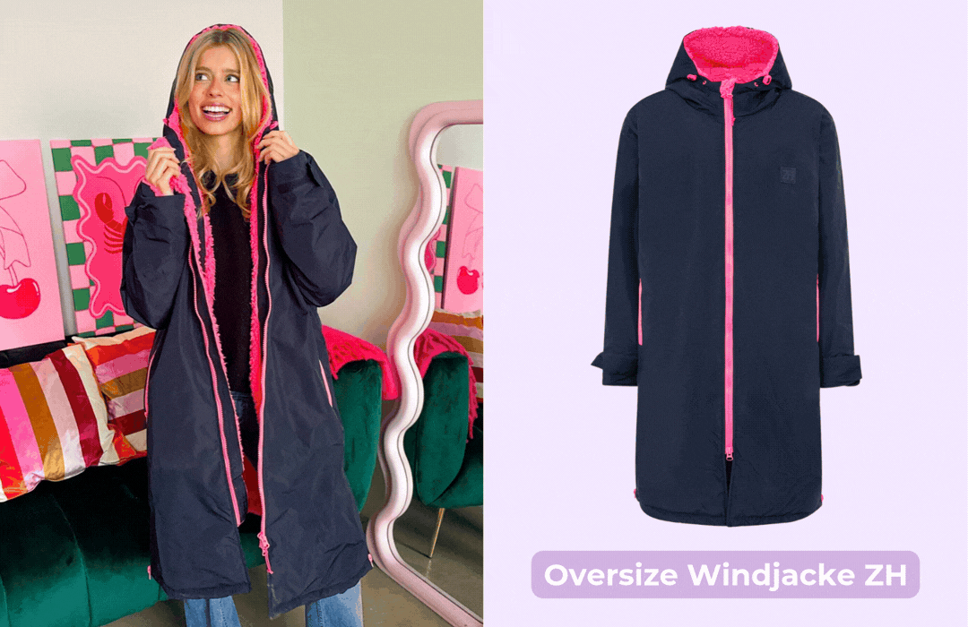 an image of a woman standing next to a green suitcase