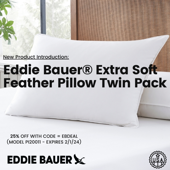 🌟 Exclusive Offer 25 Off Eddie Bauer Extra Soft Feather Pillow Twin