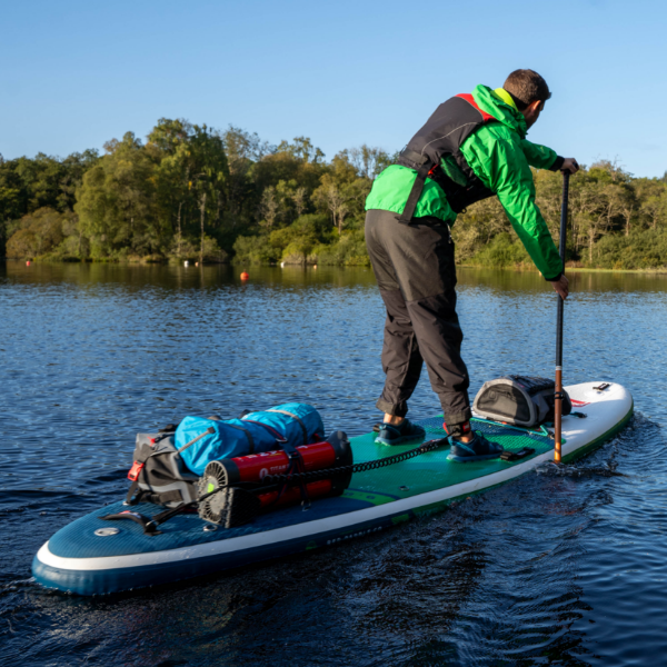 Man exploring on a Red Voyager paddleboard