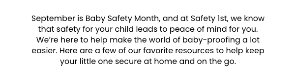 Baby Safety Month