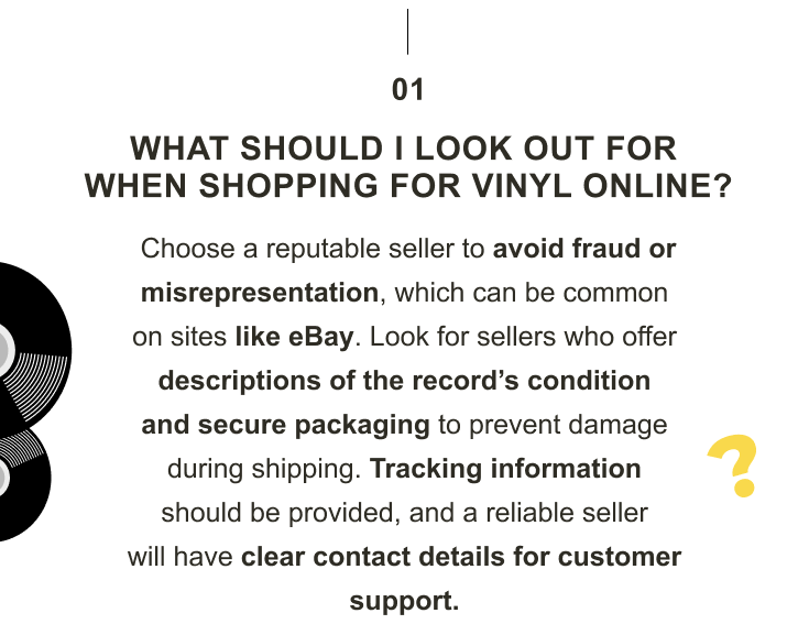 Choose a reputable seller to avoid fraud or misrepresentation, which can be common on sites like eBay. Look for sellers who offer descriptions of the record's condition and secure packaging to prevent damage during shipping. 