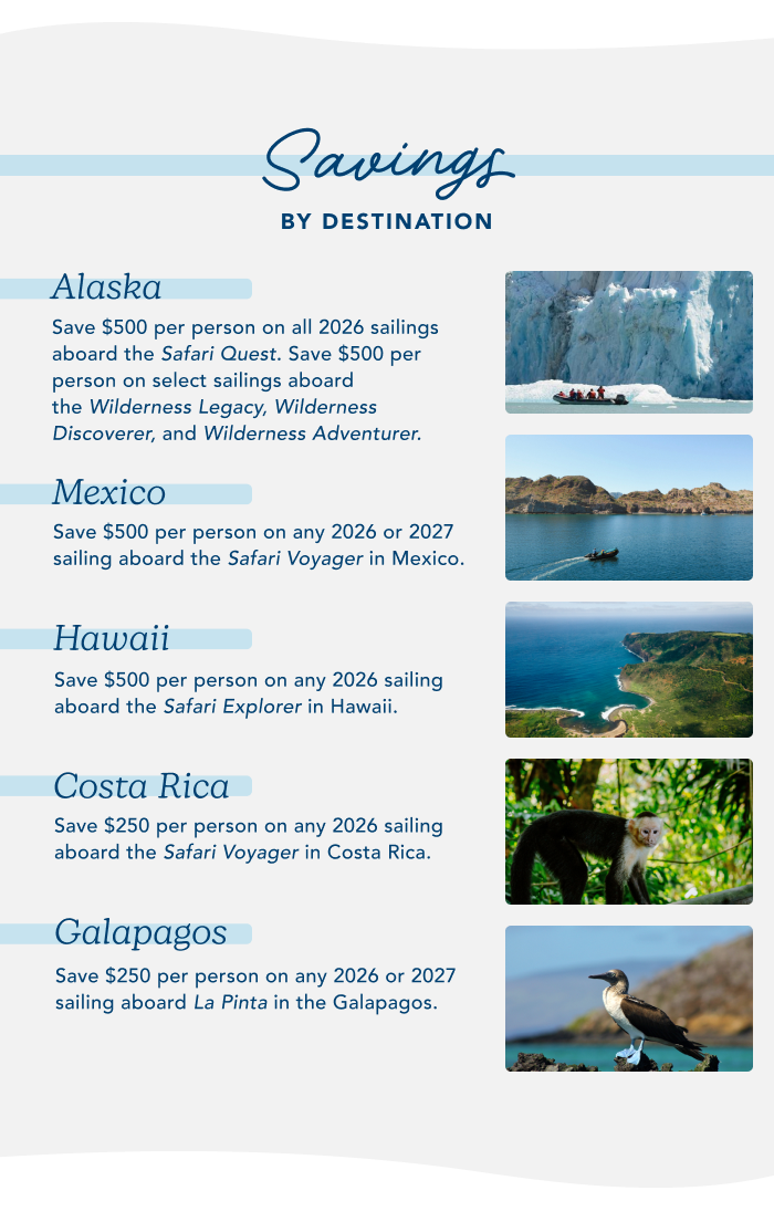 Savings by destination