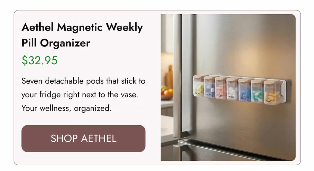 Aethel Magnetic Weekly Pill Organize