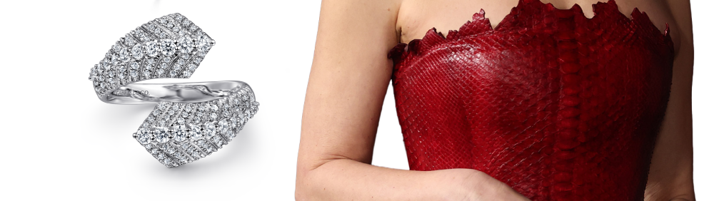 14K White Gold Diamond Bypass Ring