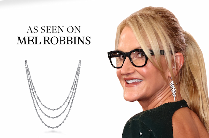 24 inch 18K White Gold Three row Diamond Necklace