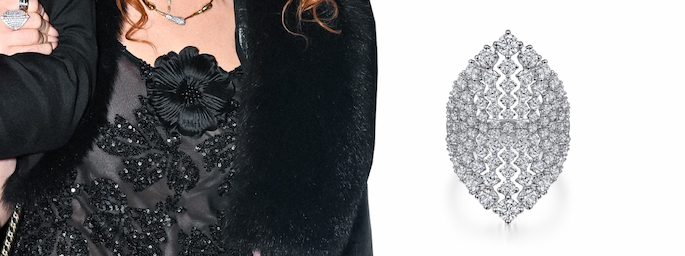 18K White Gold Statement Diamond Ring