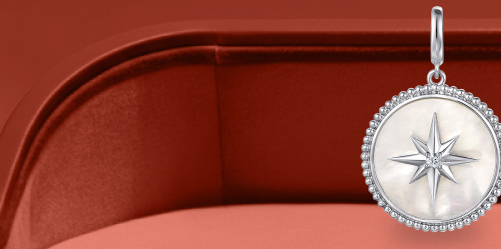 925 Sterling Silver White Sapphire and Mother Of Pearl Medallion Pendant- Bujukan