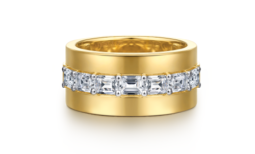 18K Yellow Gold Diamond Cigar Band