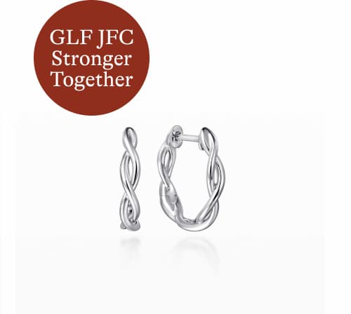 Gabriel Love Foundation Stronger Together™ 925 Sterling Silver Twisted Huggie Earring