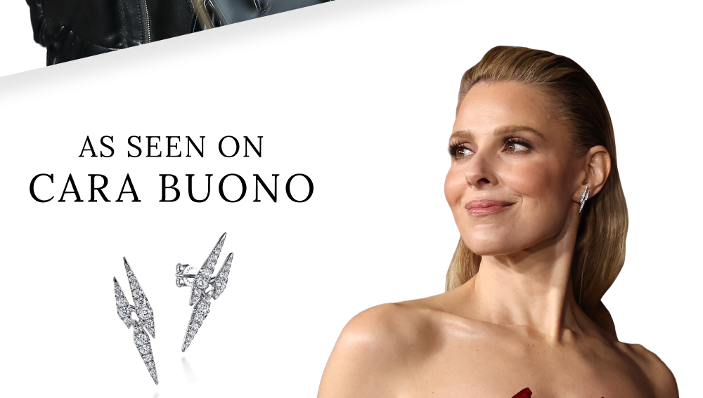 14K White Gold Diamond Spike Stud Earrings