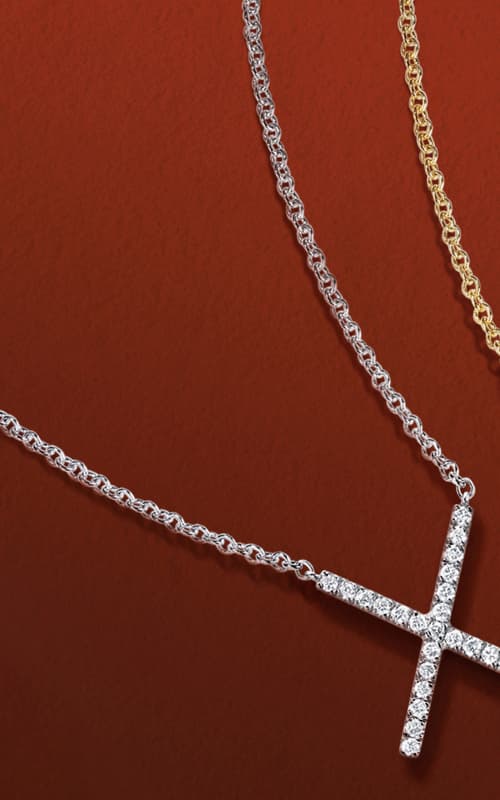 GLF DKMS Delete Blood Cancer "X" Yellow Gold & Diamonds Necklace