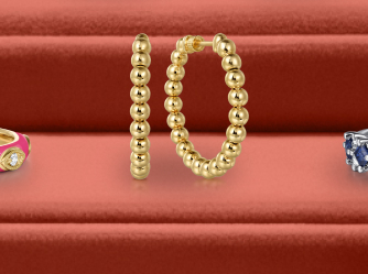 Gabriel Co Beaded Classic Hoop Earrings 14K Yellow Gold 30mm