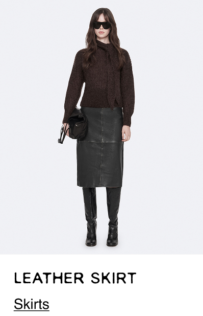 Olivia Leather Midi Skirt
