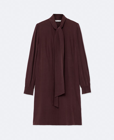 Jamie Long-Sleeve Silk Midi Dress
