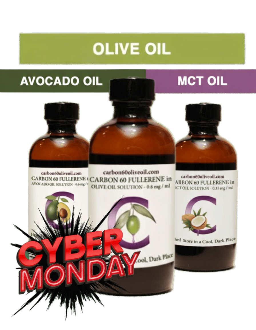 an image of three bottles of olive oil with the words cyber Monday