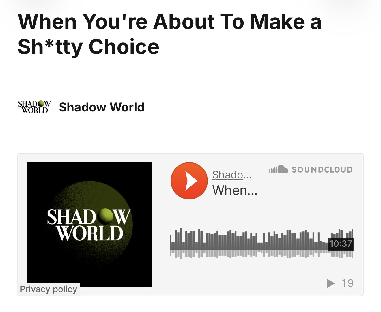 When you're about to make a sh*tty choice