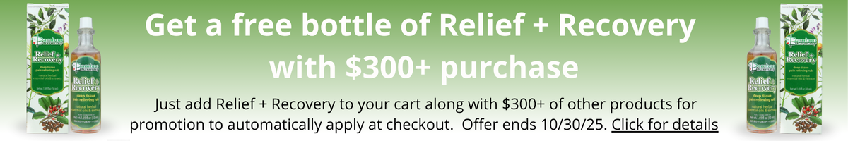 Free Bottle of Relief + Recover with $300+ purchase