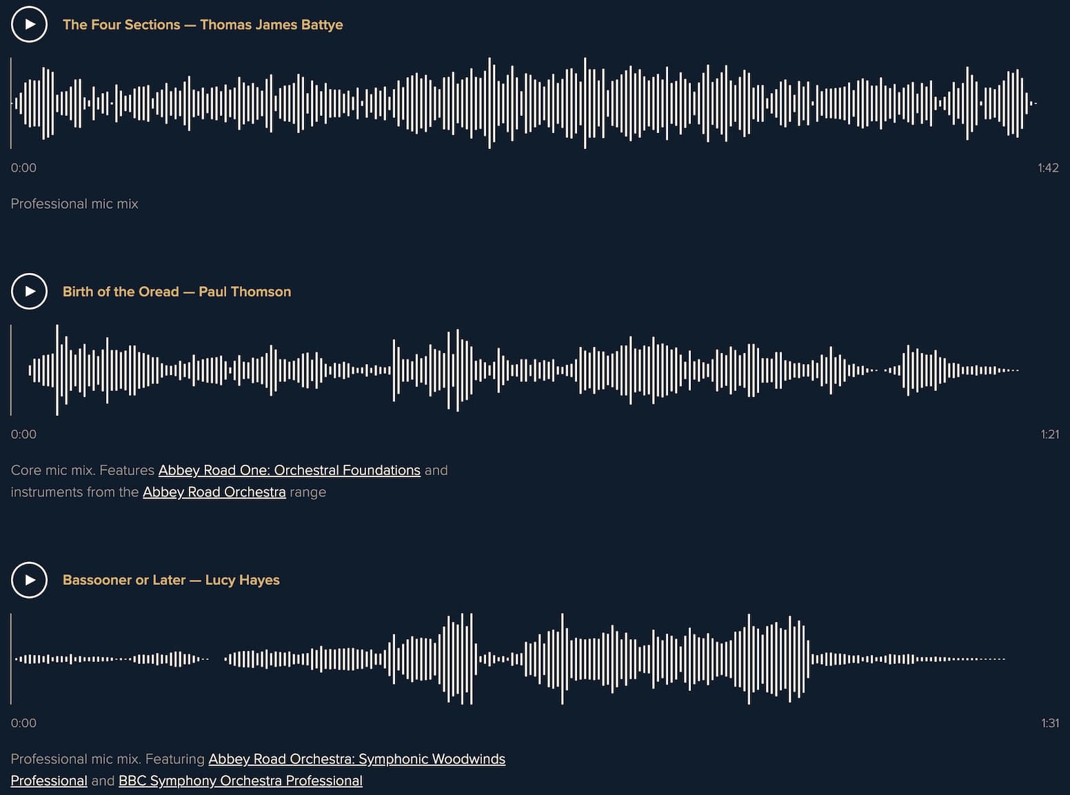 ARO Symphonic Woodwinds demos