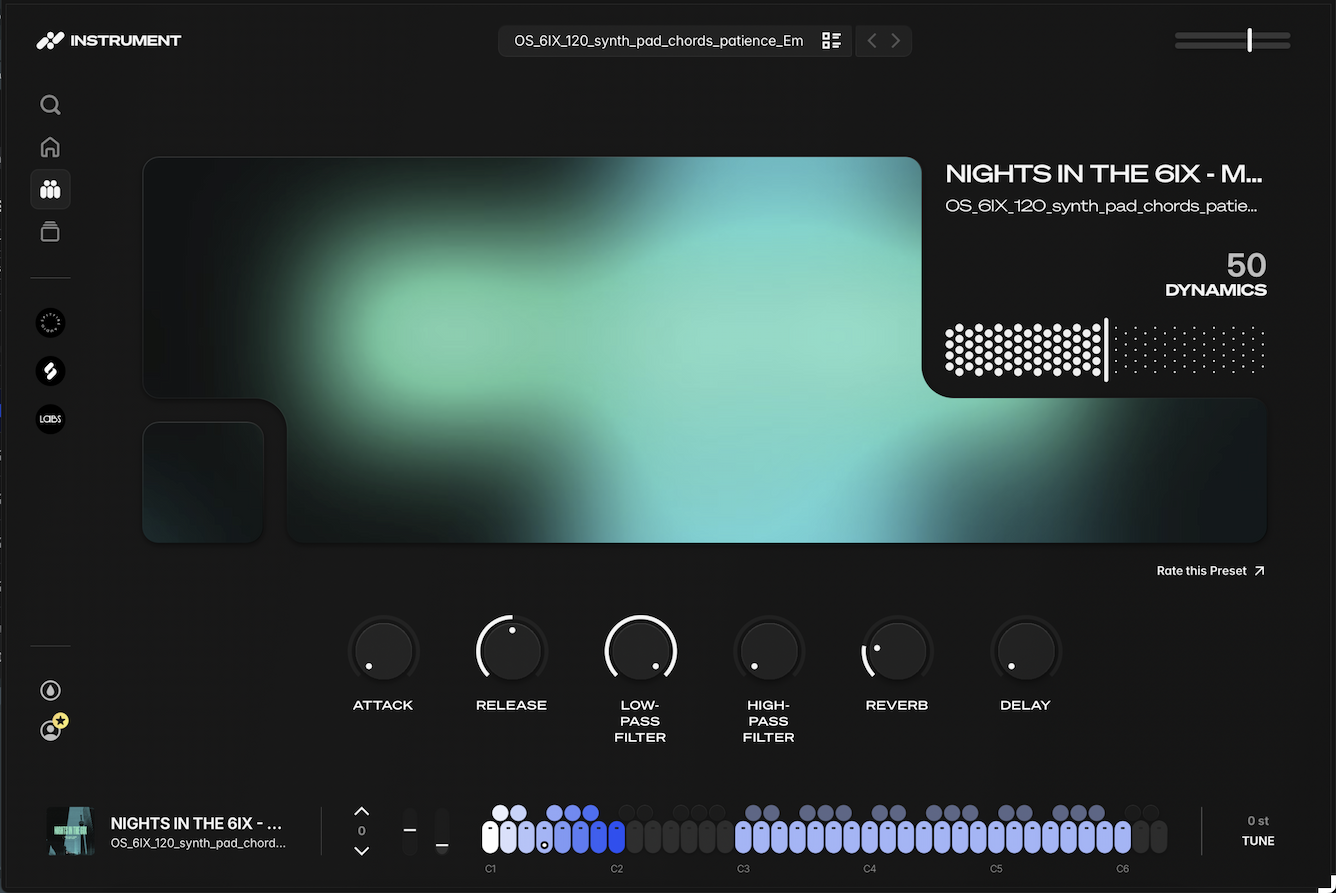 INSTRUMENT UI showing the Craft functionality