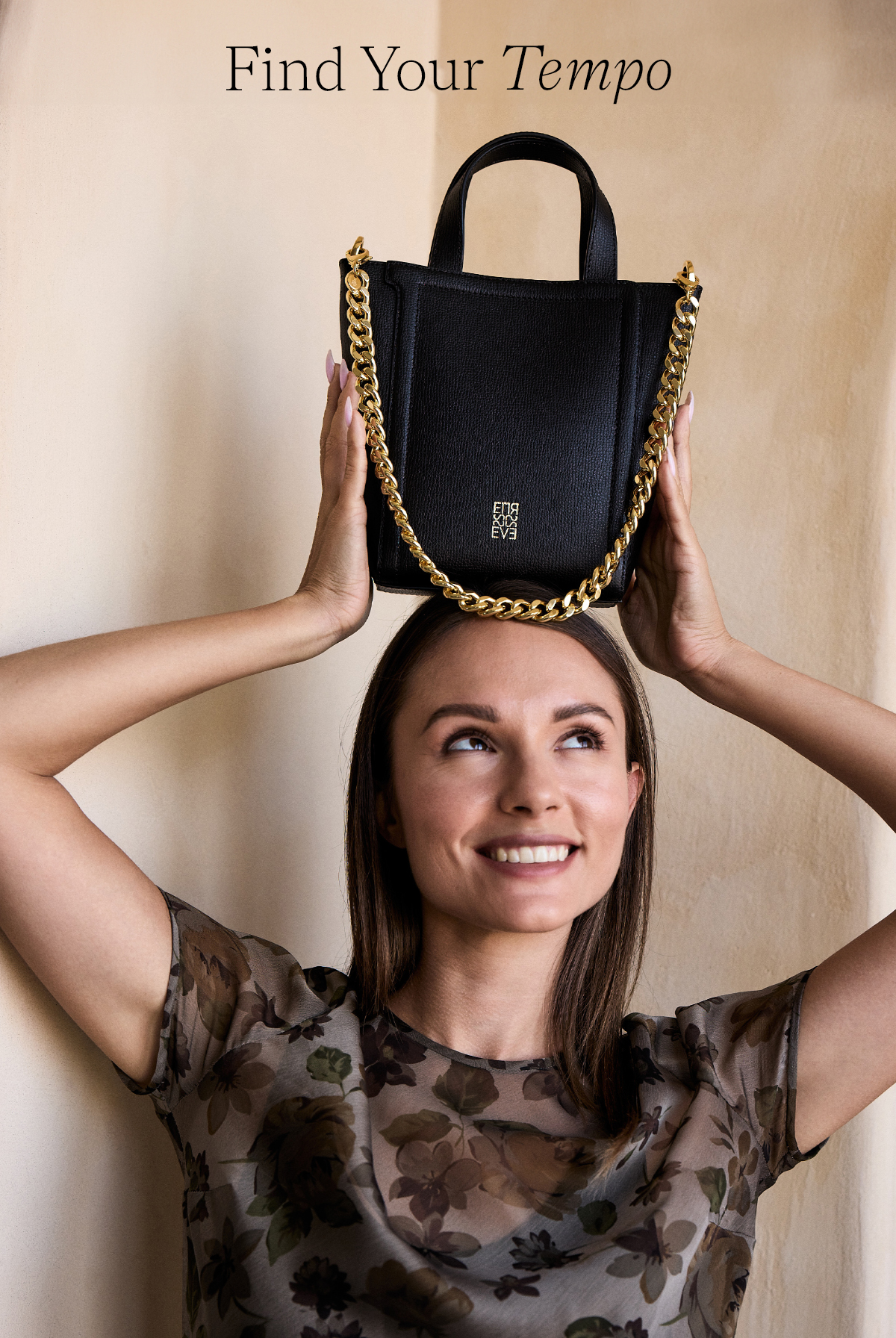 Mini Tempo Tote in Noir