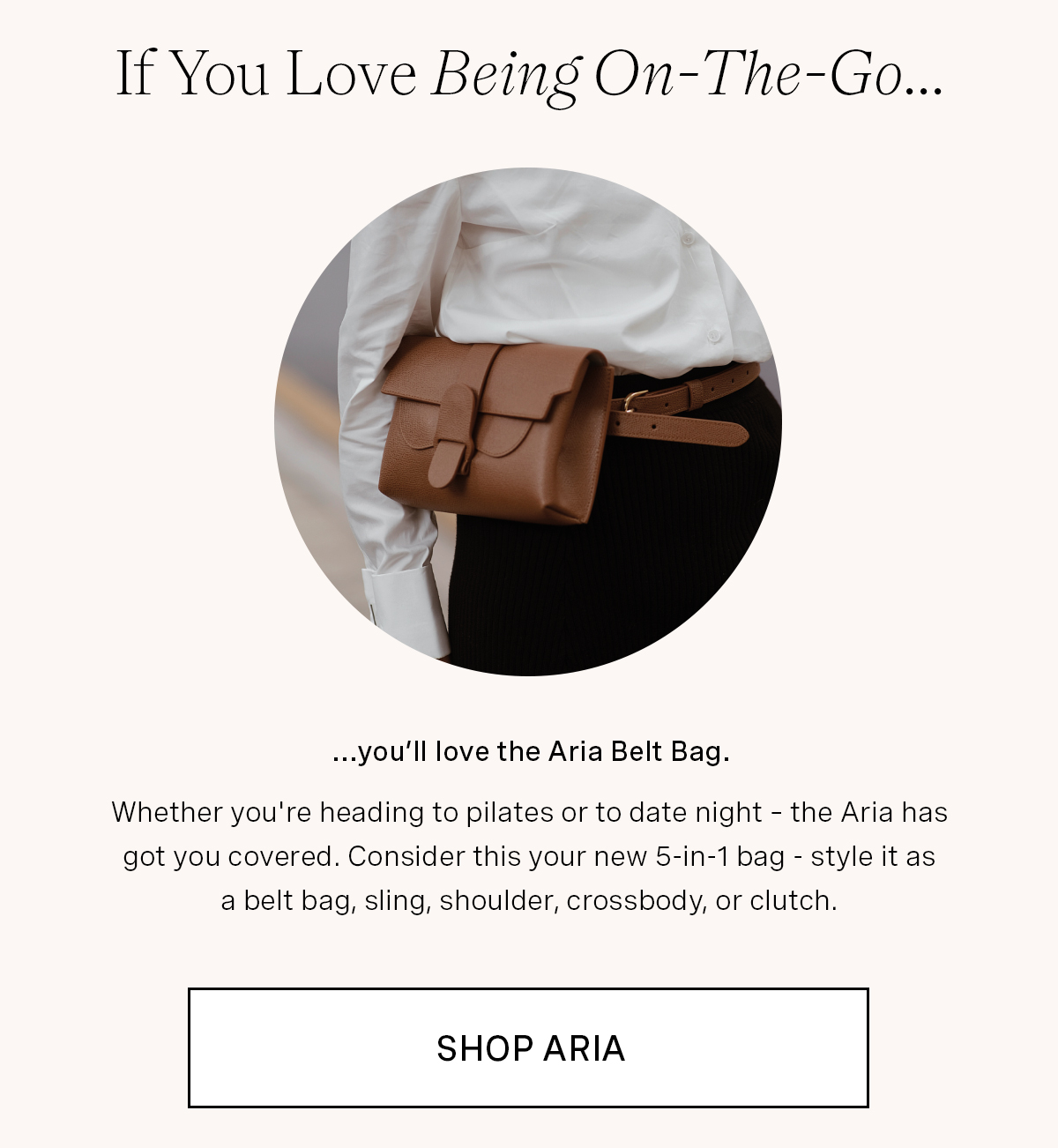 Aria Belt Bag in Pebbled Chestnut