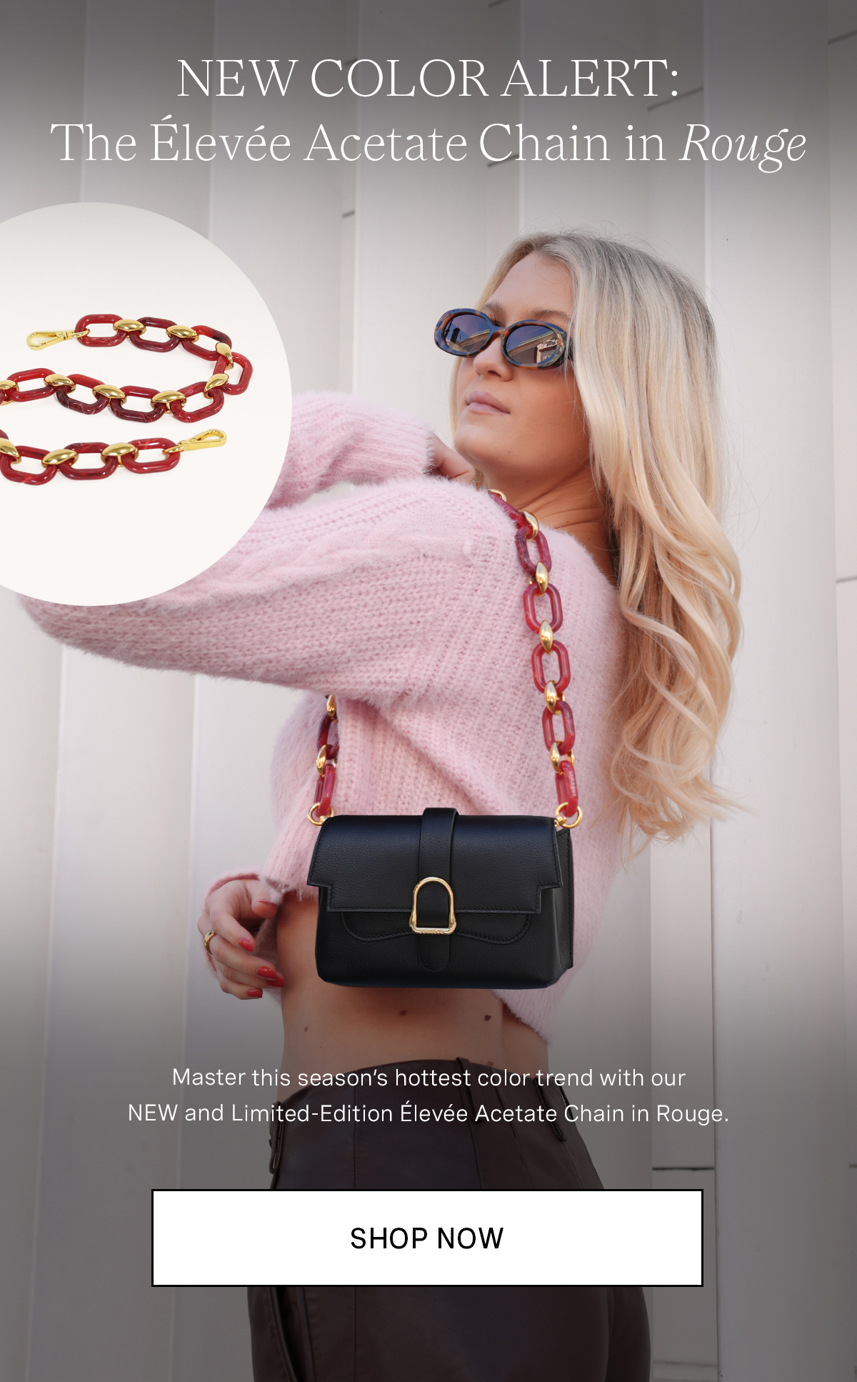 Elevee Acetate Chain in Rouge