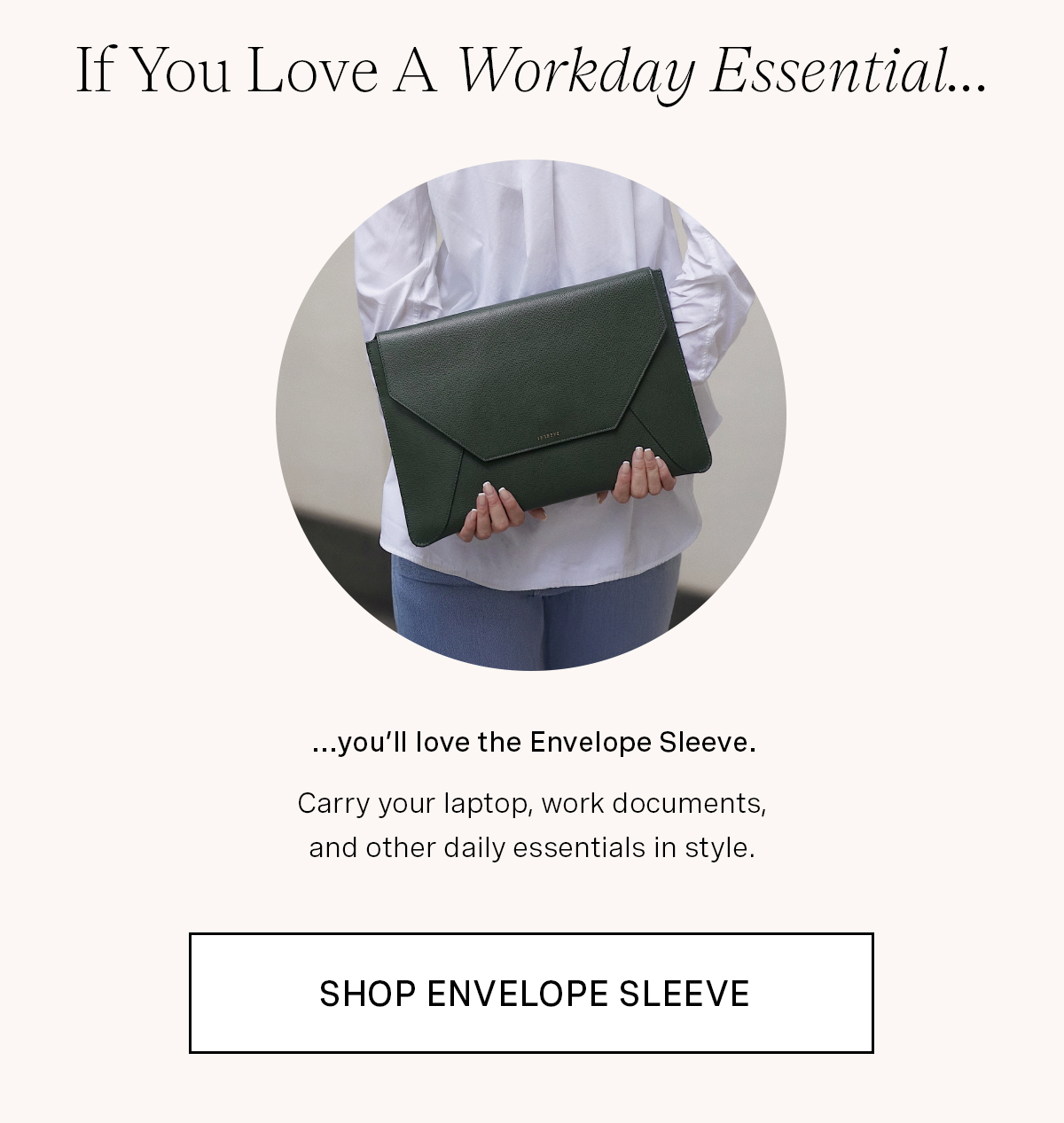 Envelope Sleeve in Pebbled Forest
