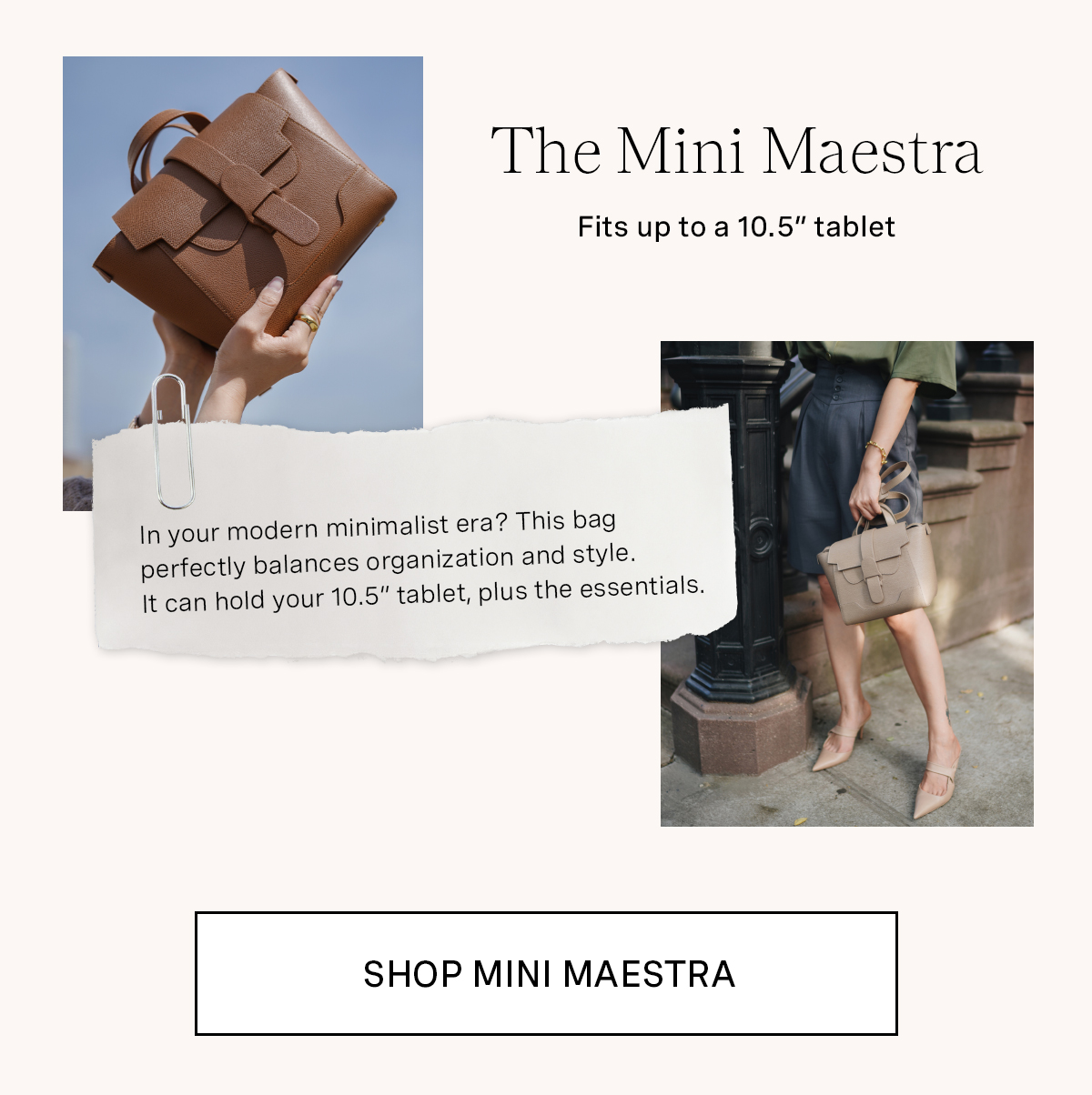 Mini Maestra in Pebbled Chestnut
