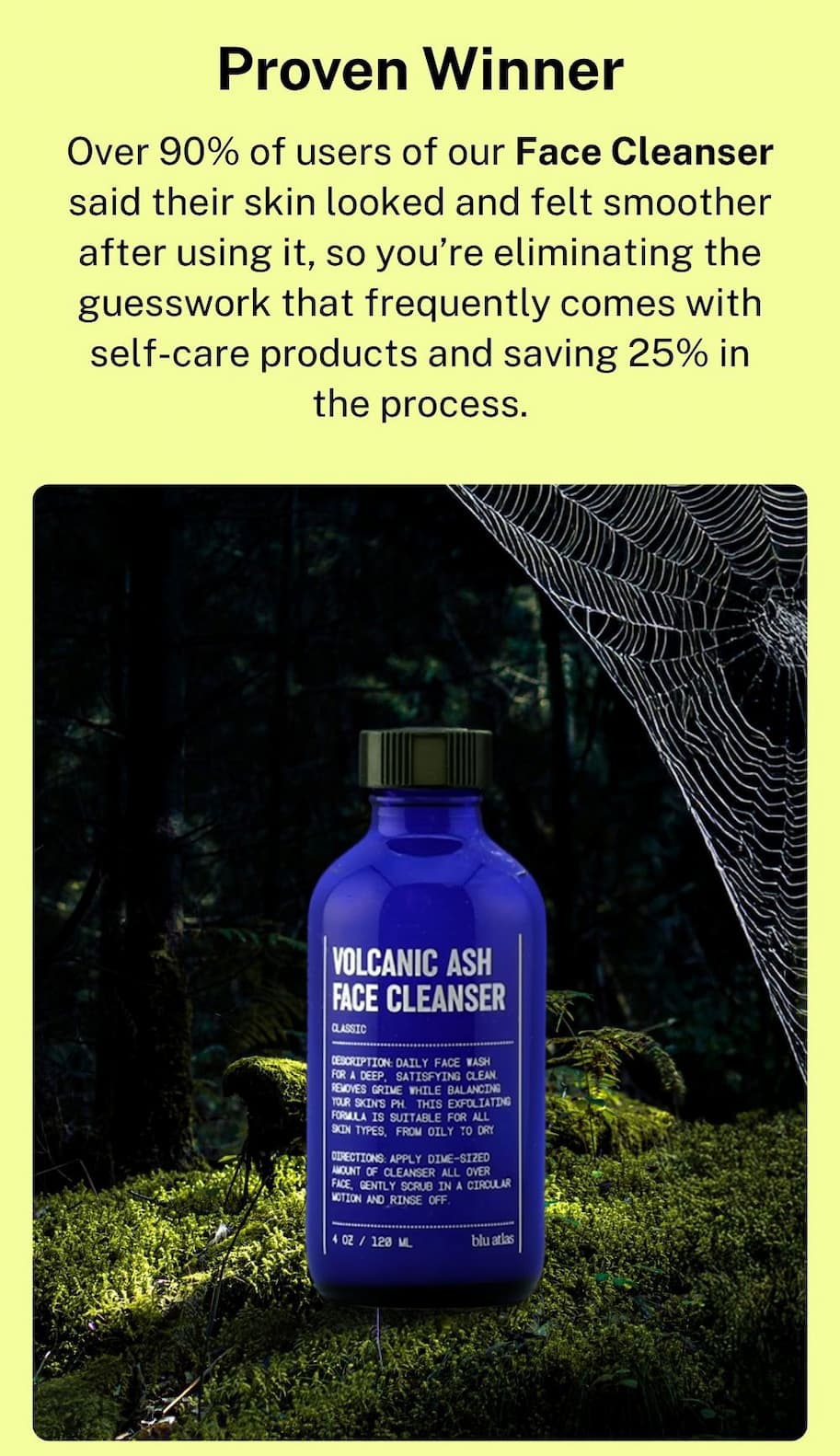 Volcanic ash face cleanser