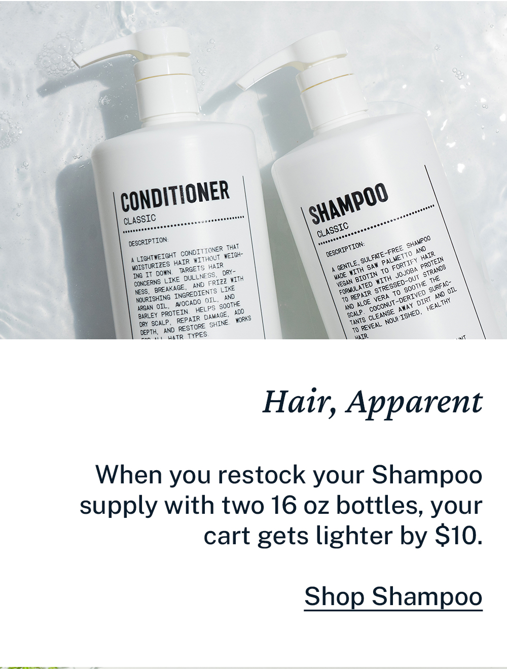 Hair apparent. Buy more save more. 