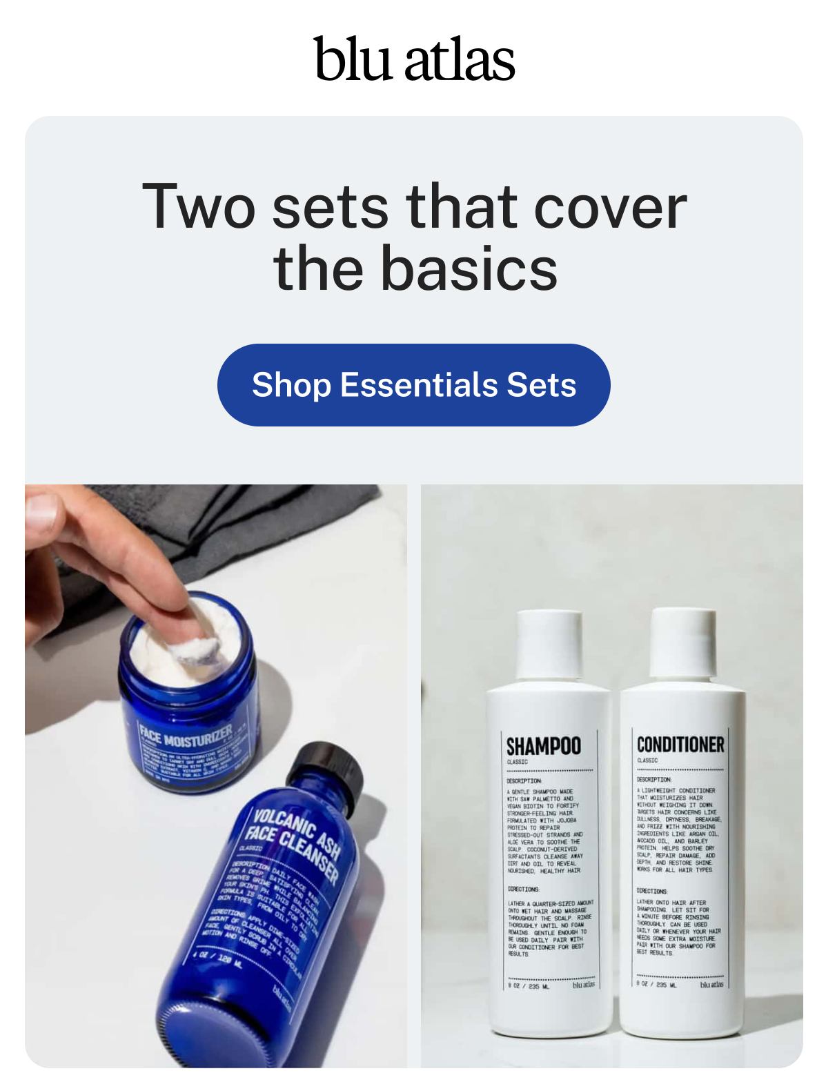 blu atlas  Two sets that cover the basics  Button: Shop Essentials Sets