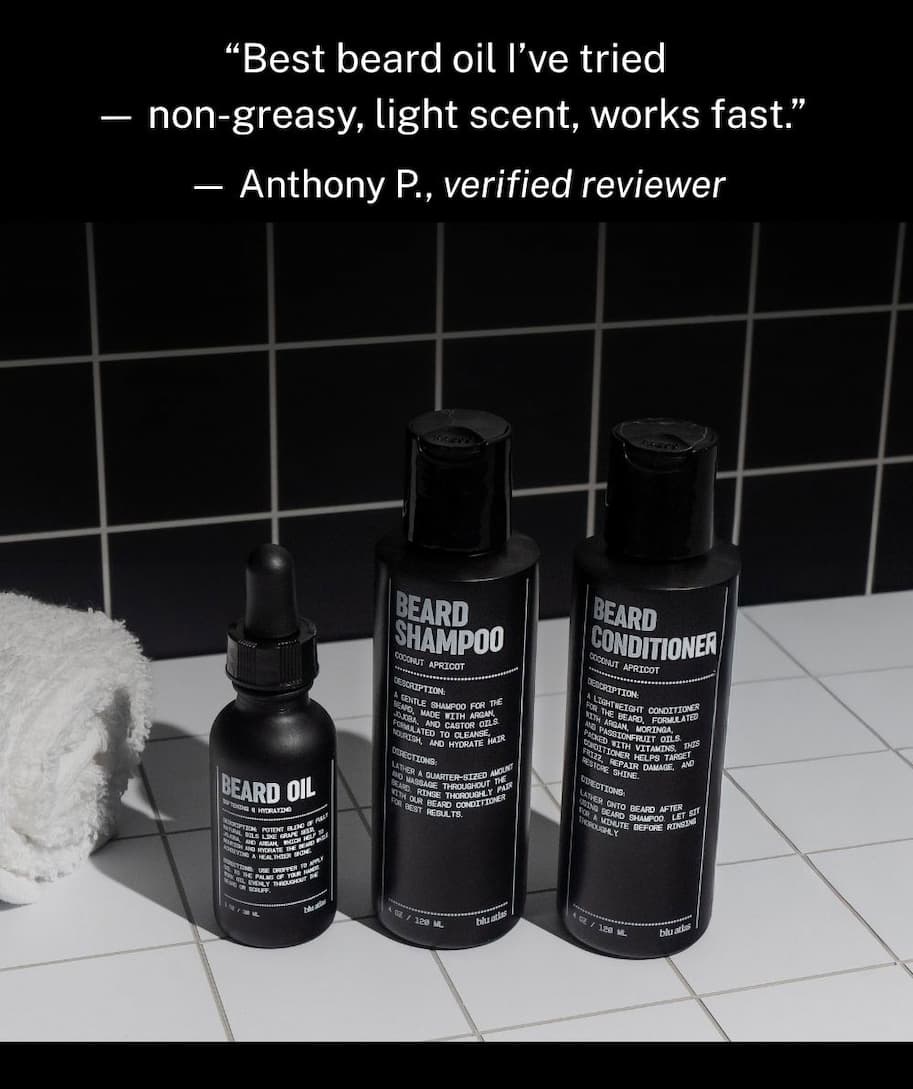 "Best beard oil I've tried - non-greasy, light scent, works fast."