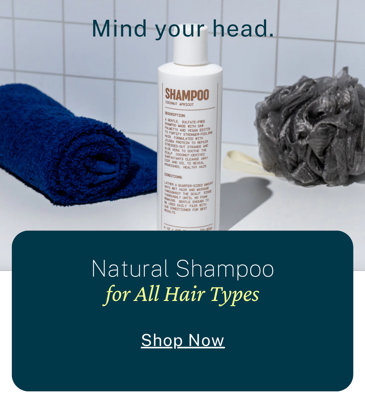 Natural shampoo for all hair types. shop this. 