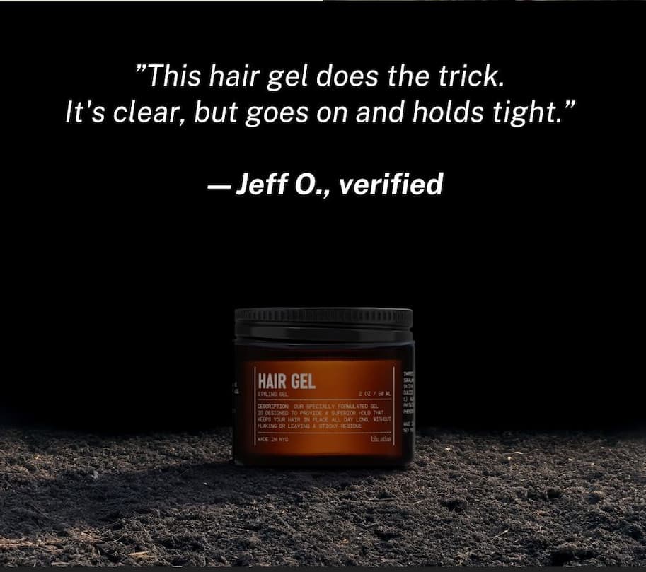 "This hair gel does the trick. It's clear, but goes on and holds tight."