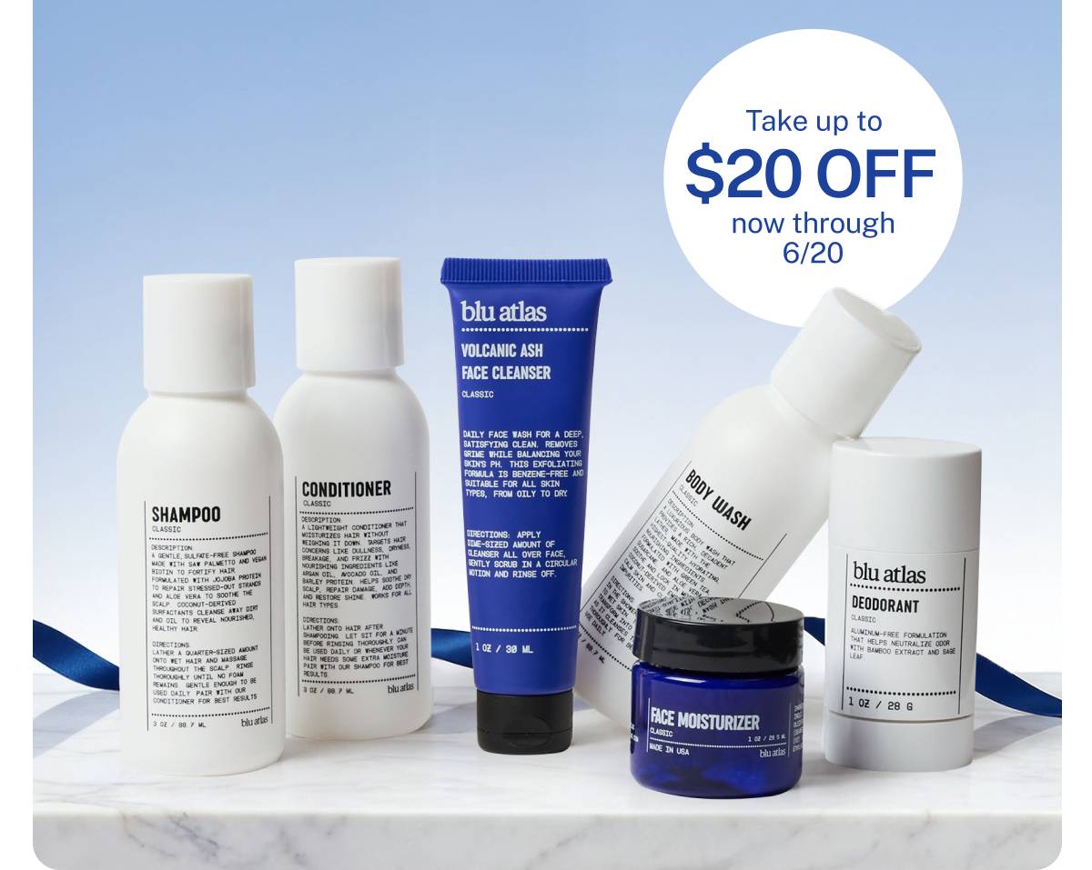 Take up to $20 off now through 6/20