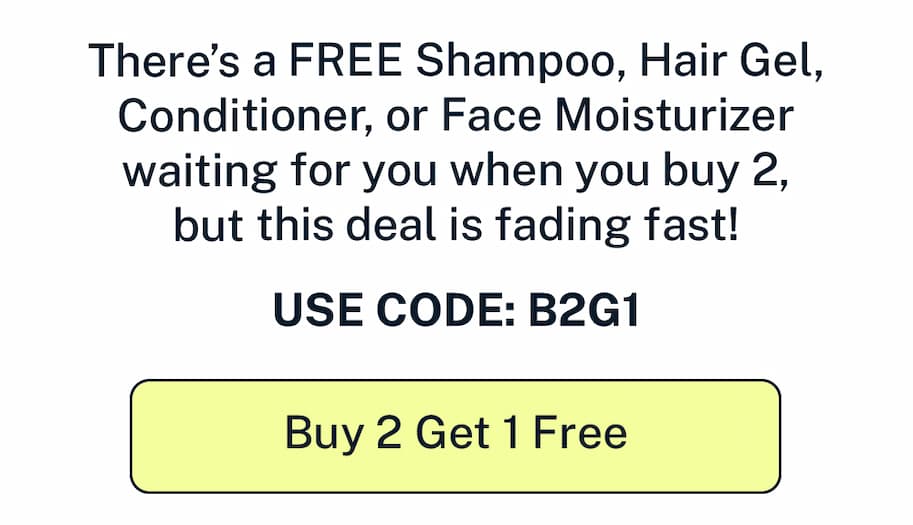 There's a free shampoo, hair gel, conditioner or face moisturizer...
