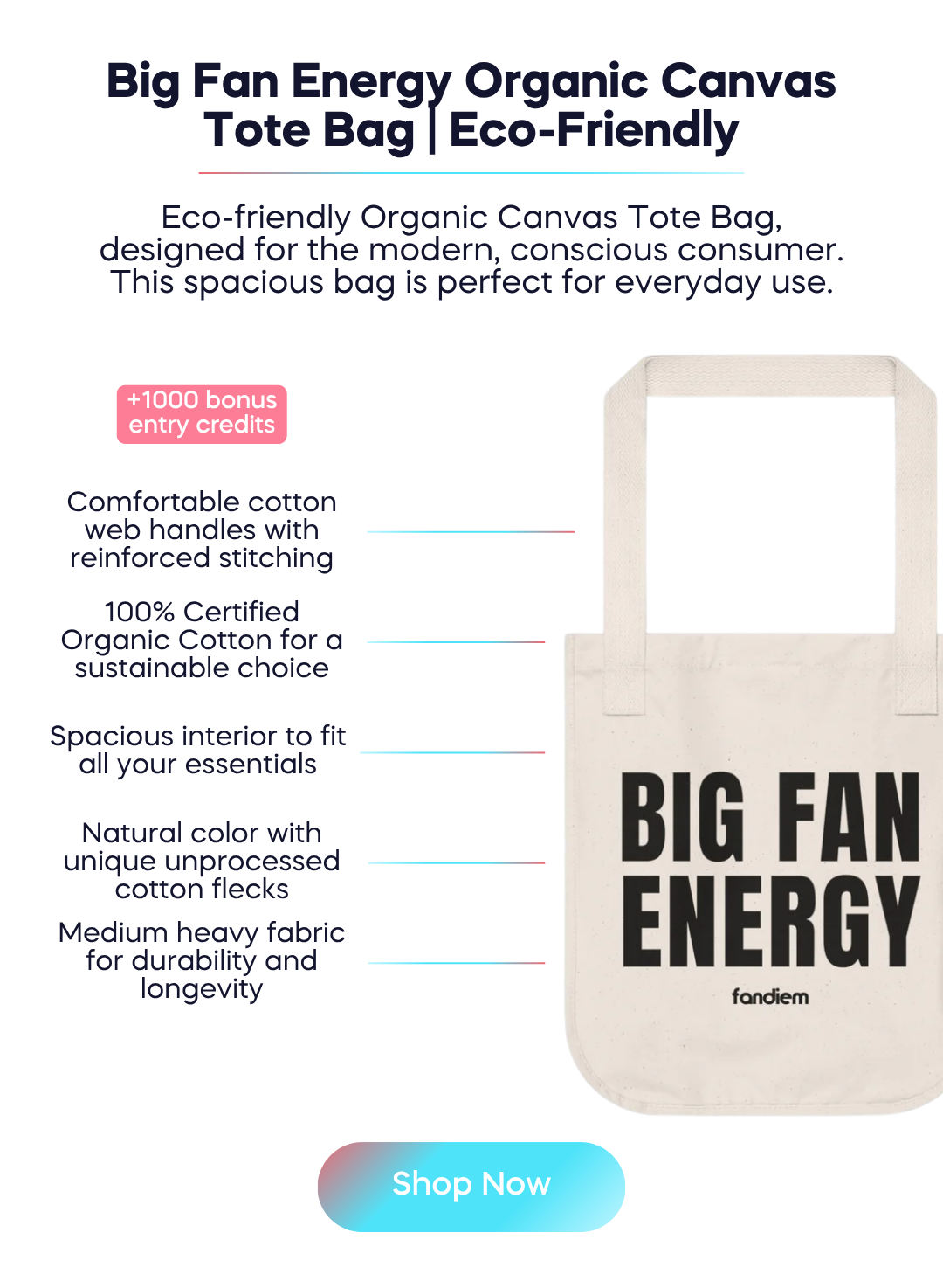 Shop Big Fan Energy canvas tote