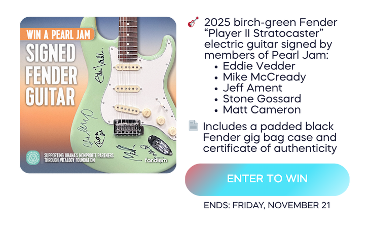 Win a Fender signed by Pearl Jam