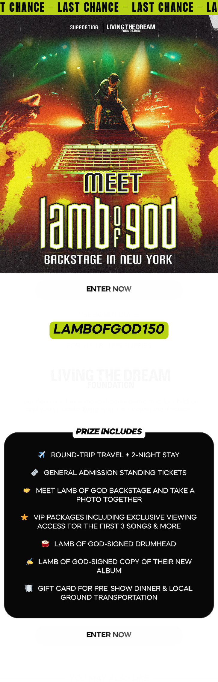 Win a trip to meet Lamb of God