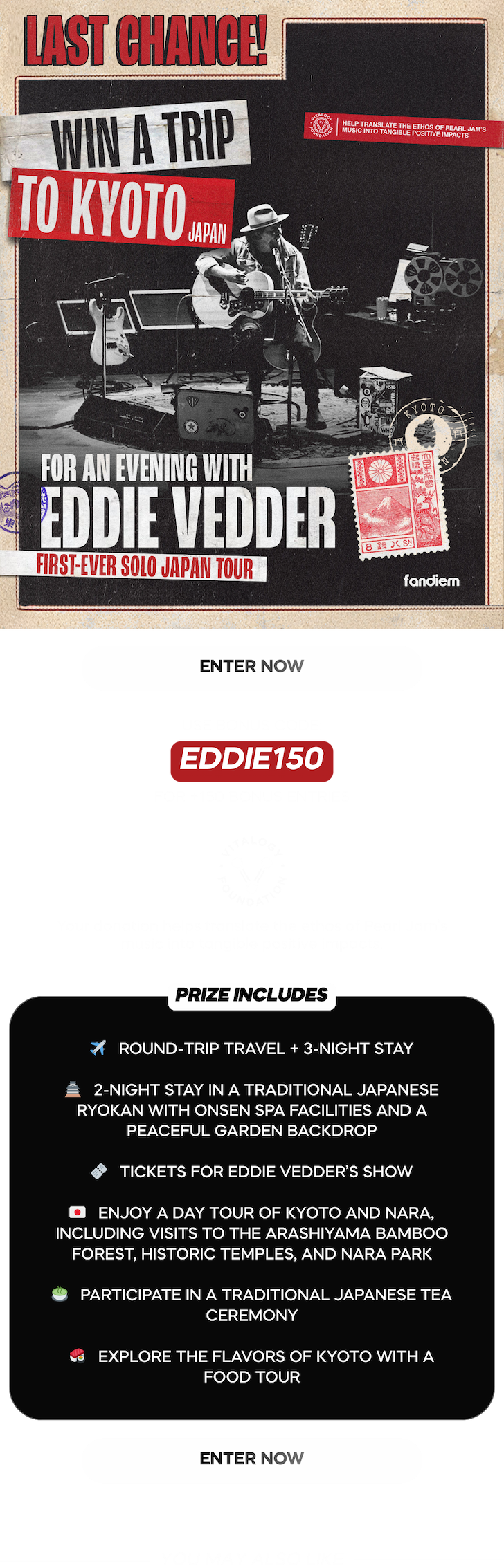 Win a trip to see Eddie Vedder