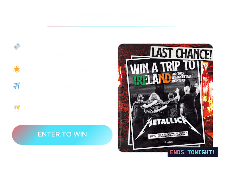 Win a trip to see Metallica