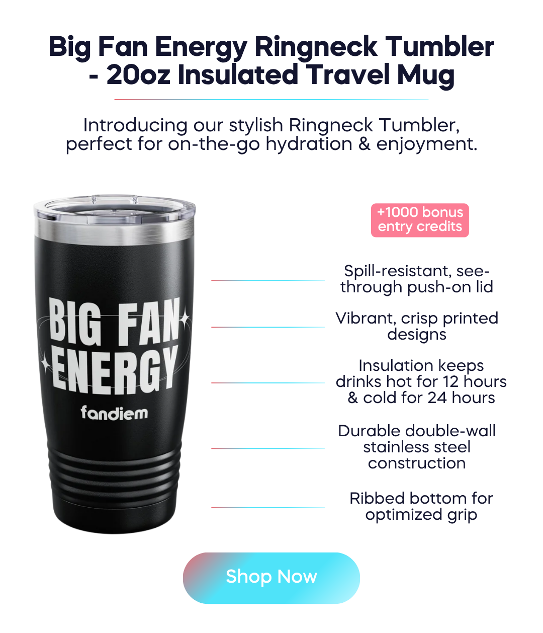 Shop Big Fan Energy tumbler