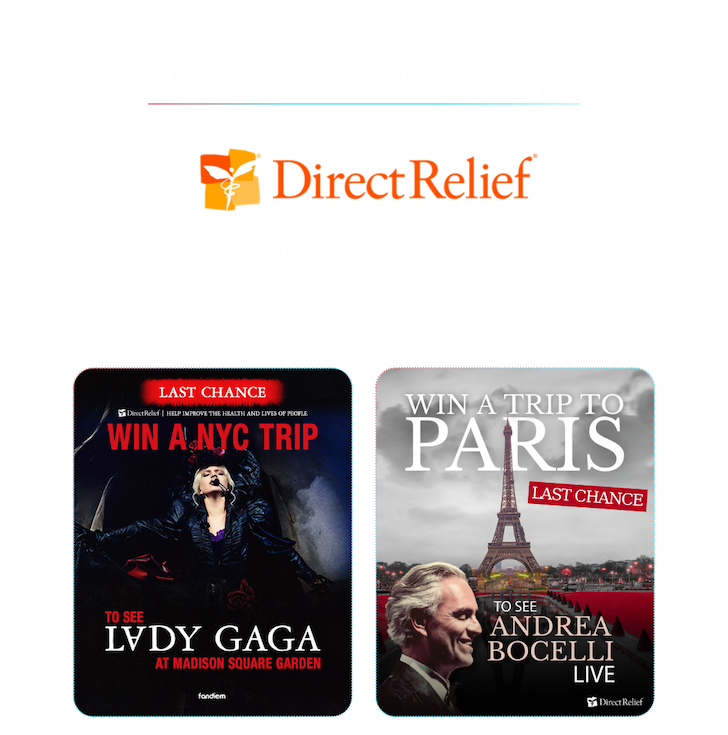 2 chances to win + support