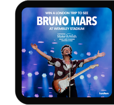 Win a trip to see Bruno Mars
